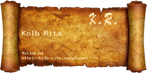Kolb Rita névjegykártya