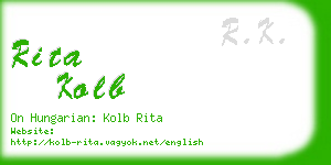 rita kolb business card